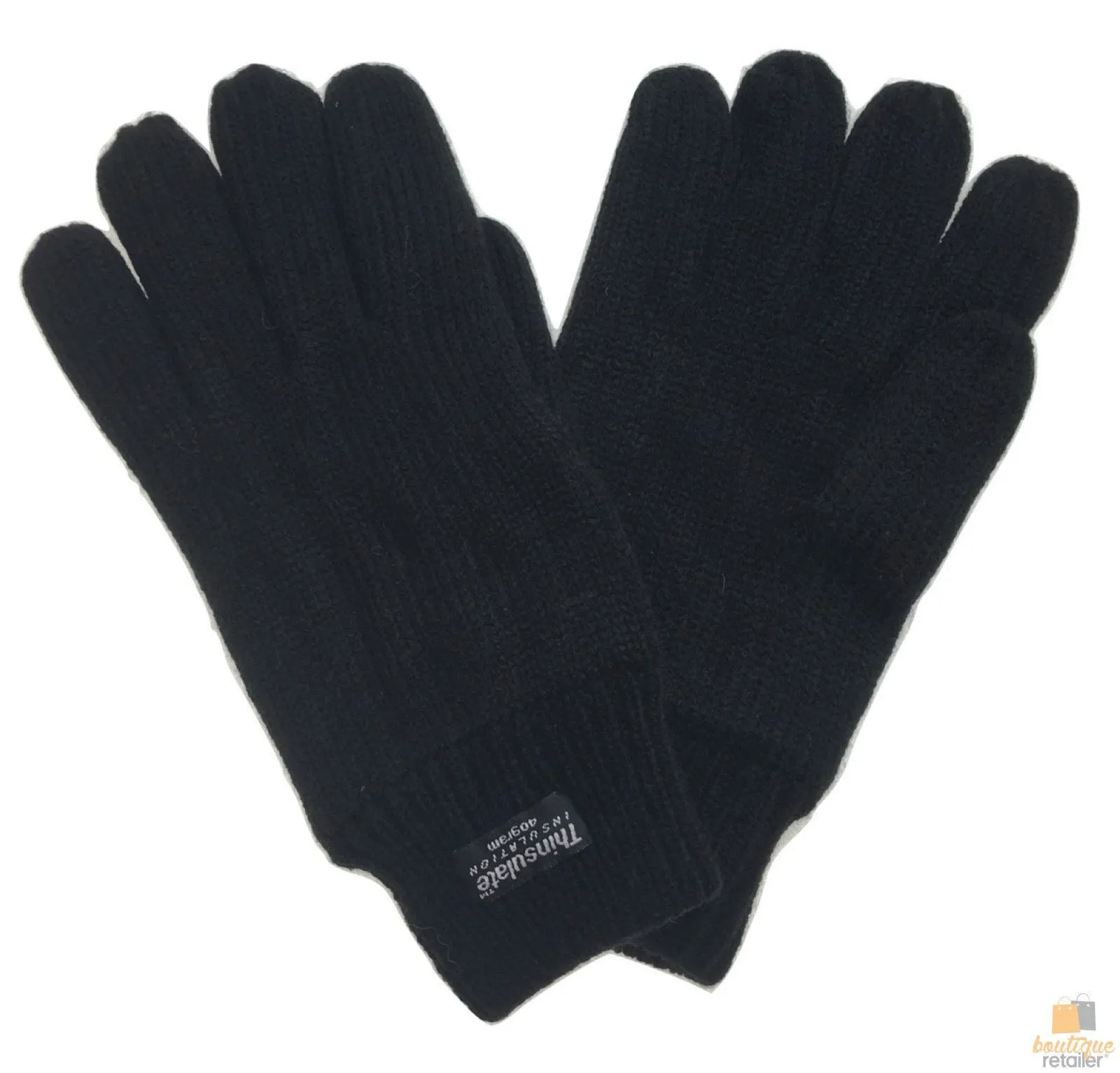 3M THINSULATE Knitted Fleece Gloves Winter Warmers Snow Ski Thermal Plain