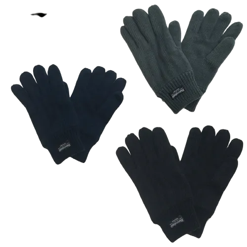 3M THINSULATE Knitted Fleece Gloves Winter Warmers Snow Ski Thermal Plain