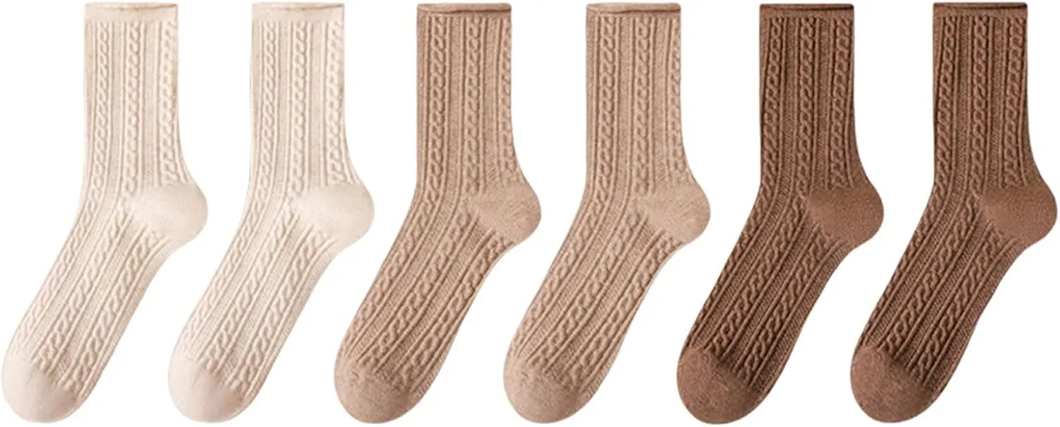6 Pairs Cotton Socks for Women Men Casual Soft Breathable Half Calf Dress Socks Elastic Compression Running Socks