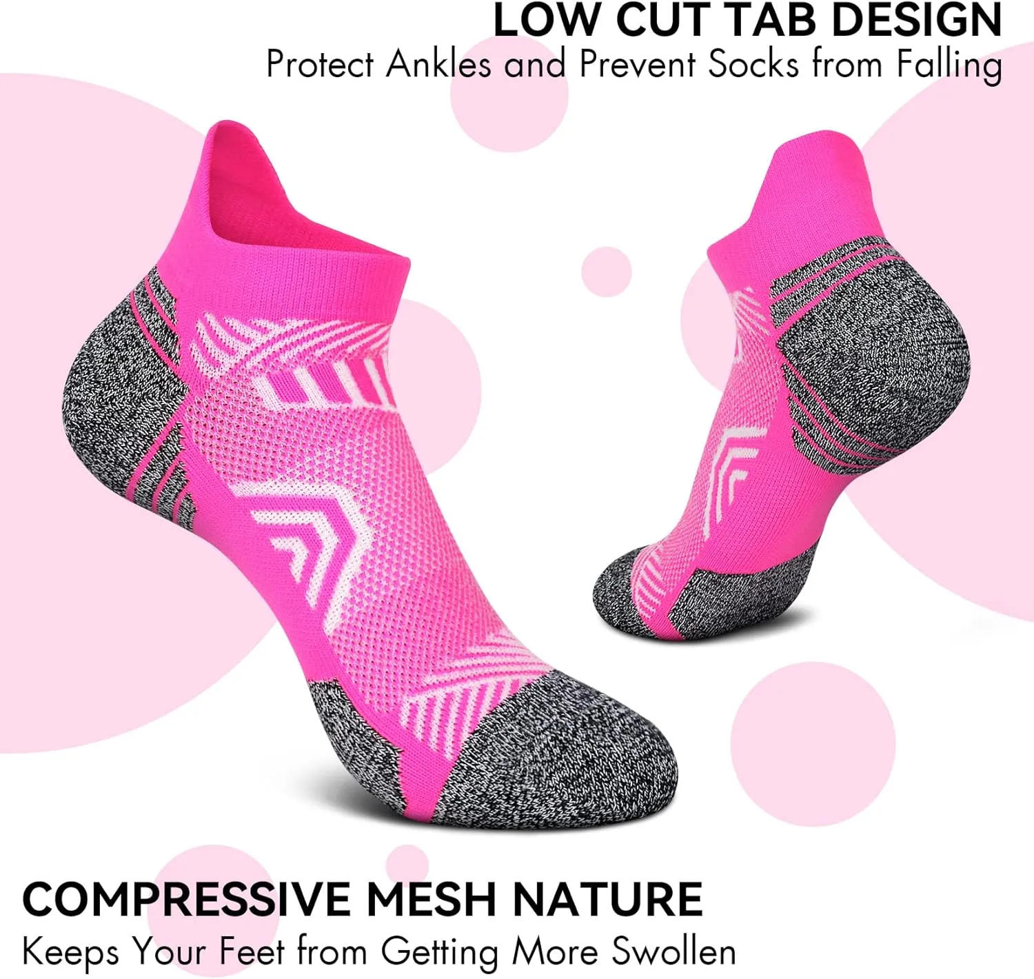 Athletic Ankle Womens Socks Running Compression Socks for Women Cozy 5 Pack Low Cut Performance Soft Tab Socks