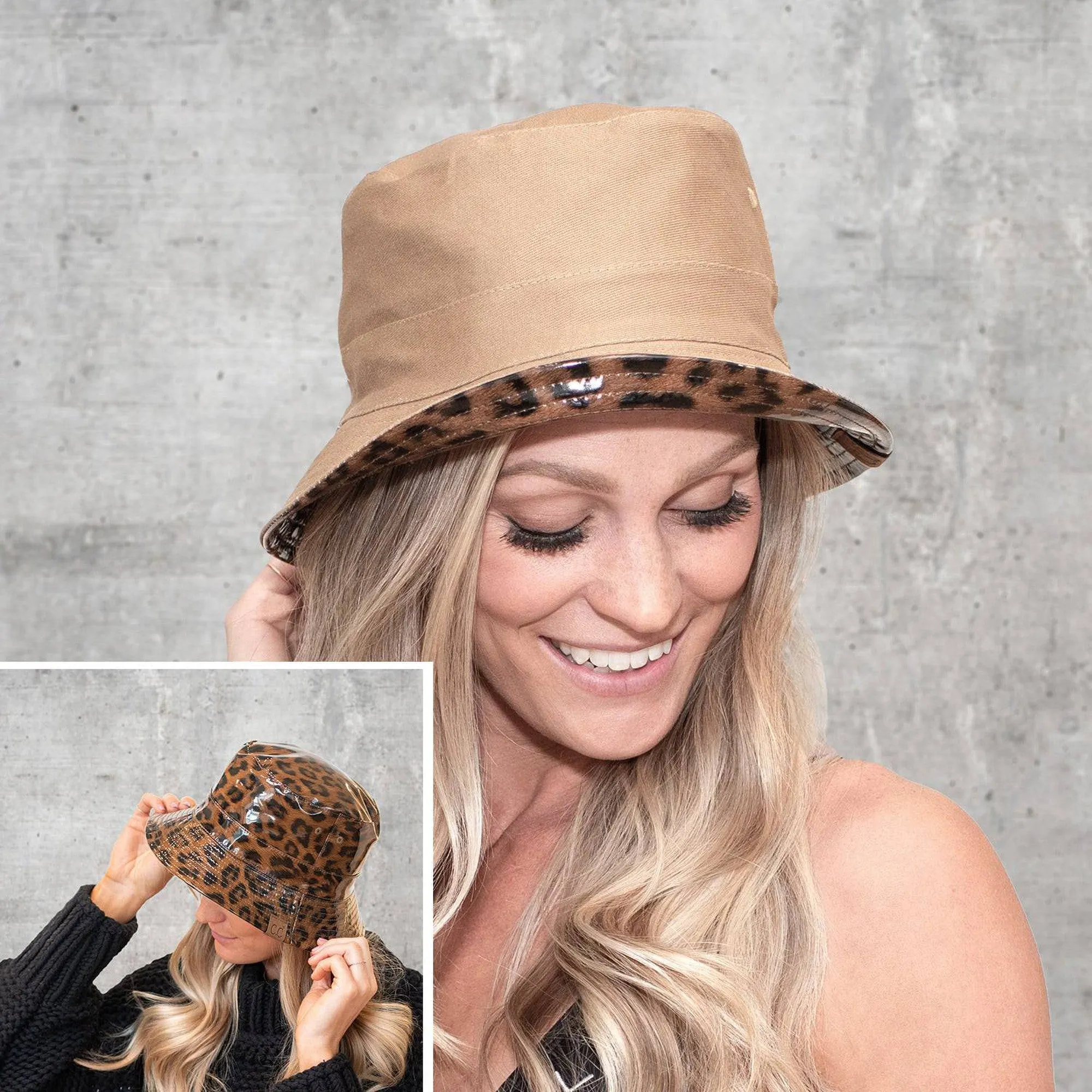 CC Leopard Bucket Hat, Reversible