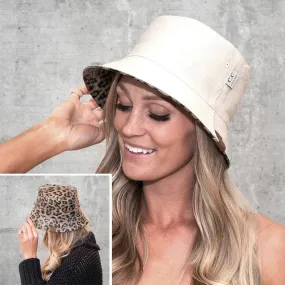 CC Leopard Bucket Hat, Reversible