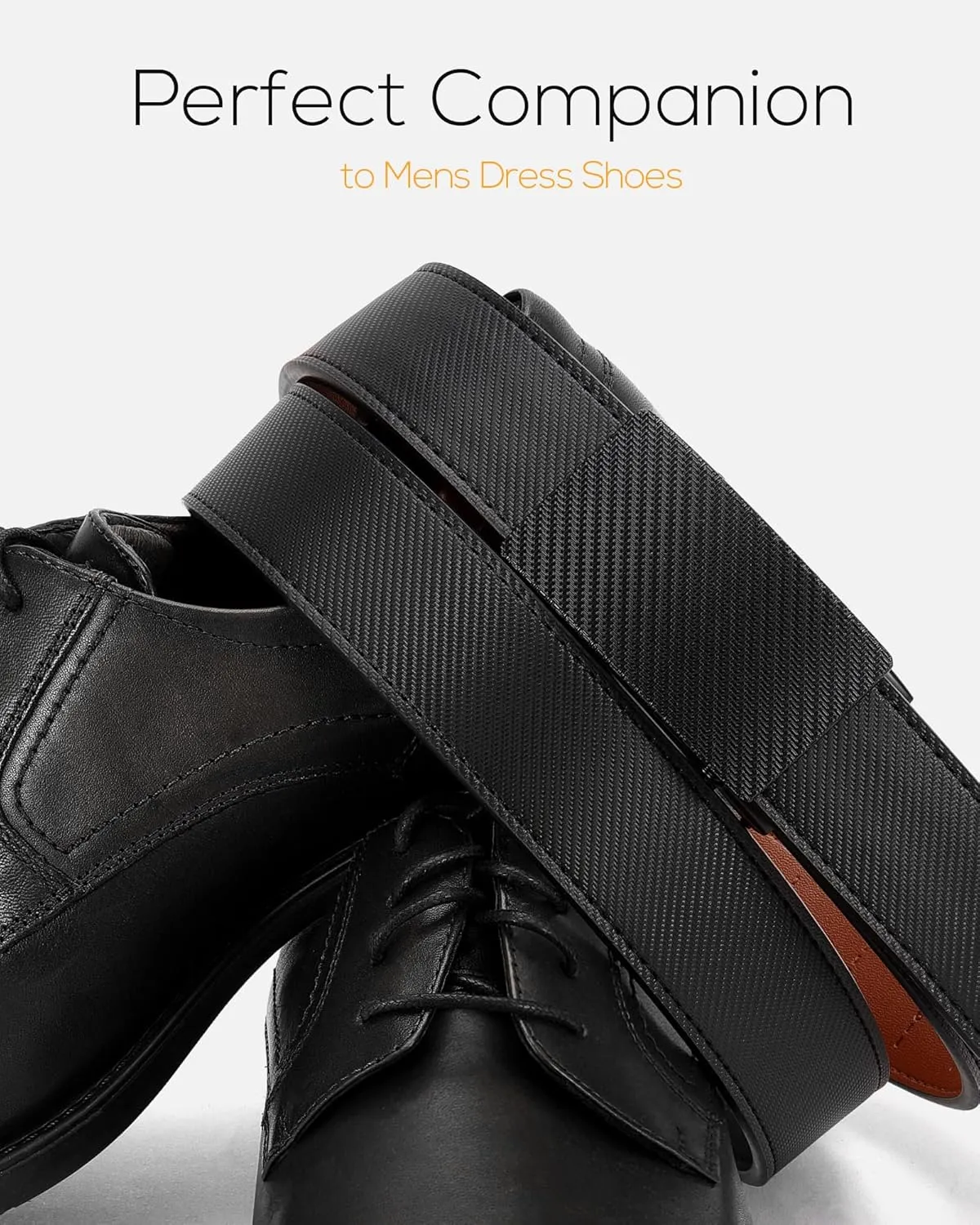 CHAOREN Leather Ratchet Belt for men 1 3/8" for Dress Pants - Micro Adjustable Belt Fit Everywhere