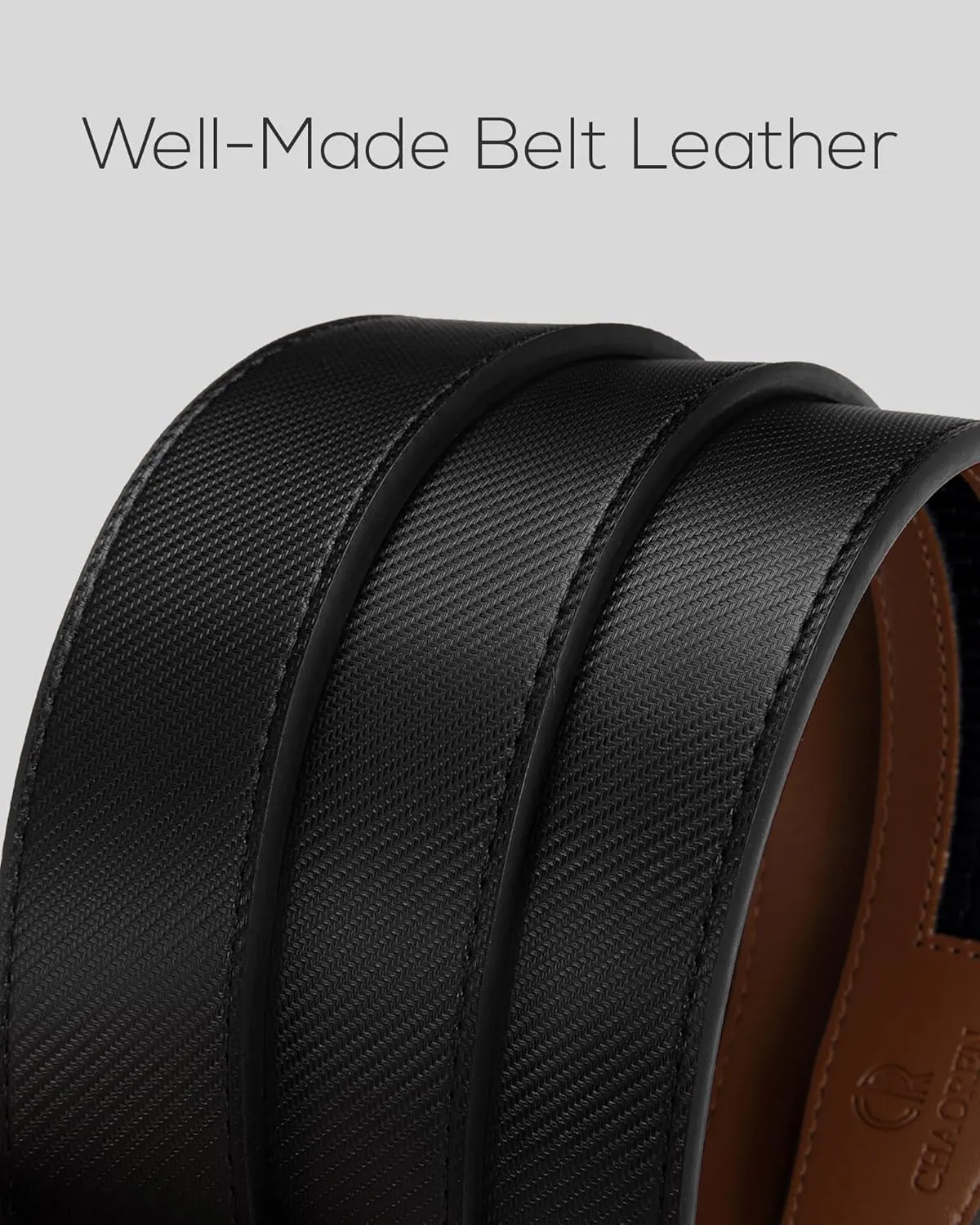 CHAOREN Leather Ratchet Belt for men 1 3/8" for Dress Pants - Micro Adjustable Belt Fit Everywhere