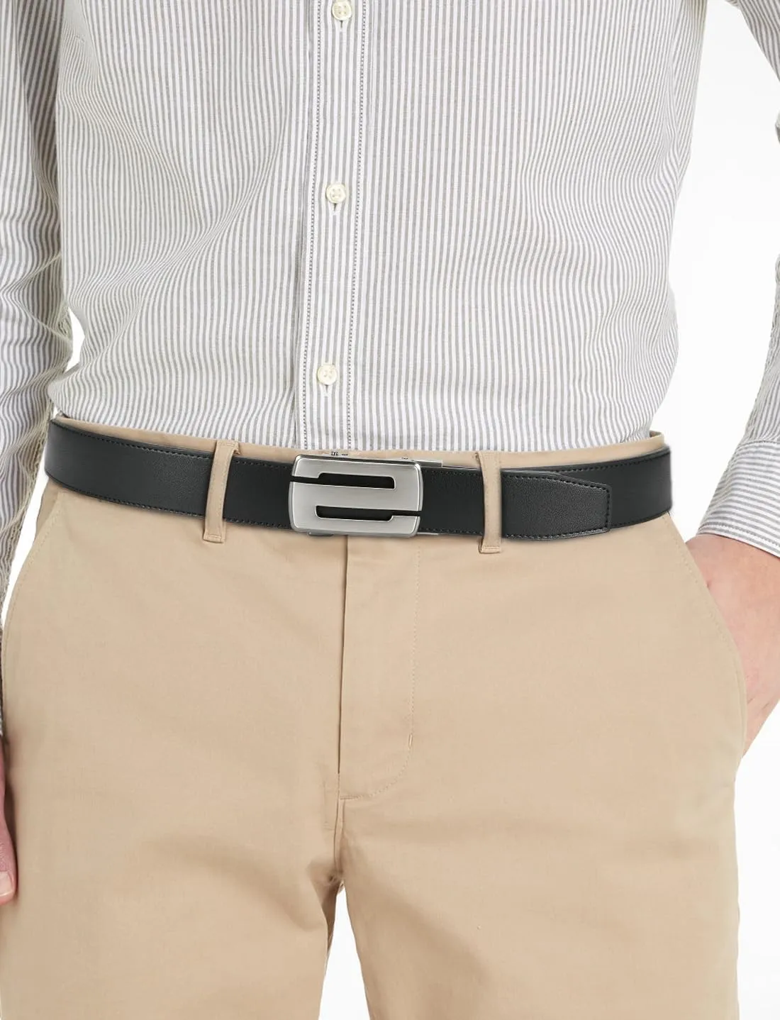 CHAOREN Ratchet Belts for Men - Leather Belt Men for Jeans Casual Dress 1 3/8" - Micro Adjustable Belt Fit Everywhere