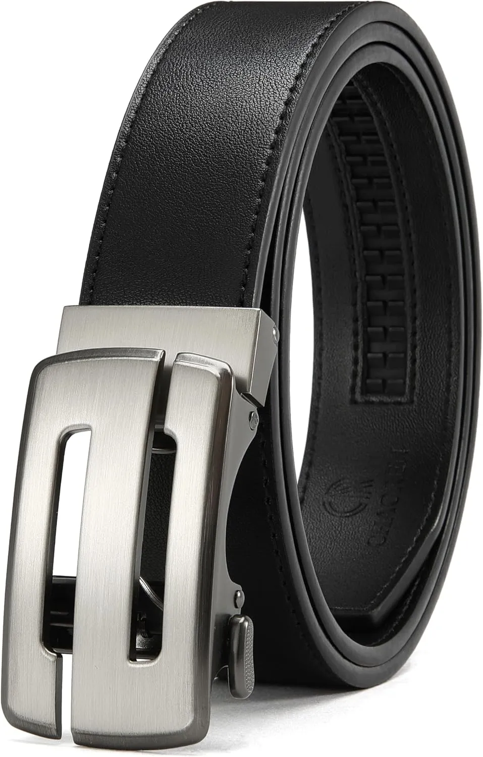 CHAOREN Ratchet Belts for Men - Leather Belt Men for Jeans Casual Dress 1 3/8" - Micro Adjustable Belt Fit Everywhere