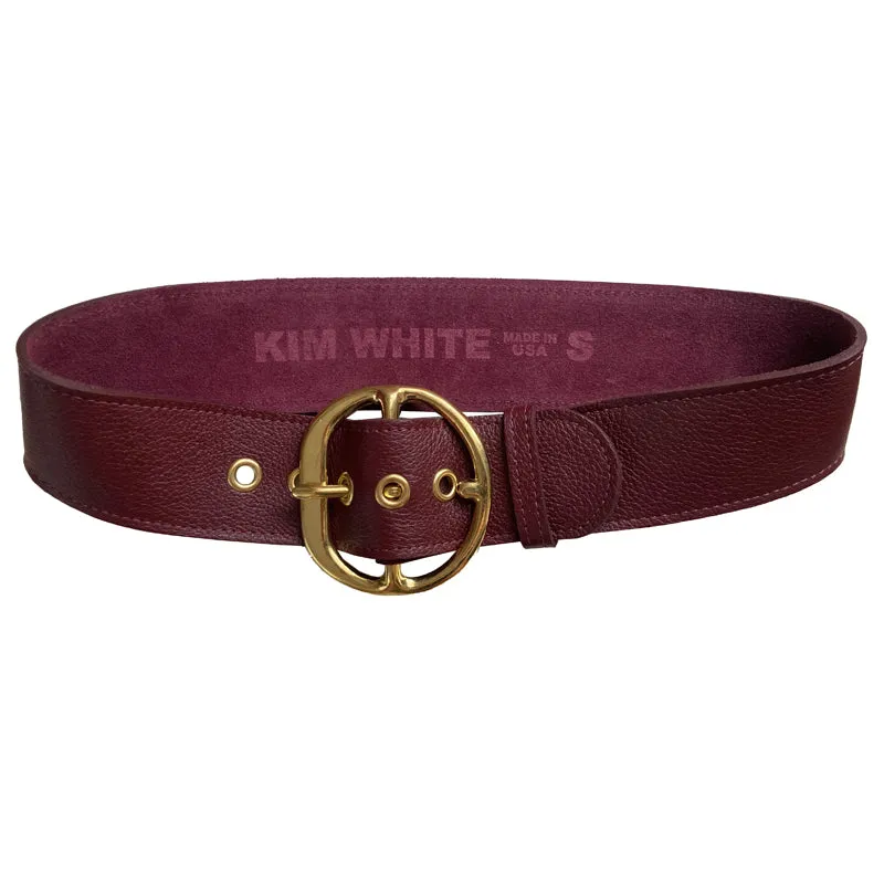 Chunky Waist Belt with EYELETS - Burgundy