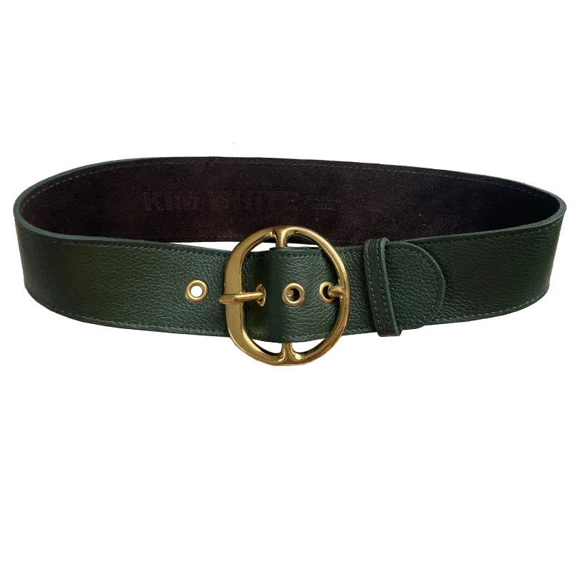 Chunky Waist Belt with EYELETS - Forest