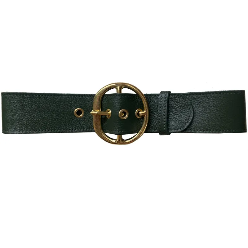 Chunky Waist Belt with EYELETS - Forest