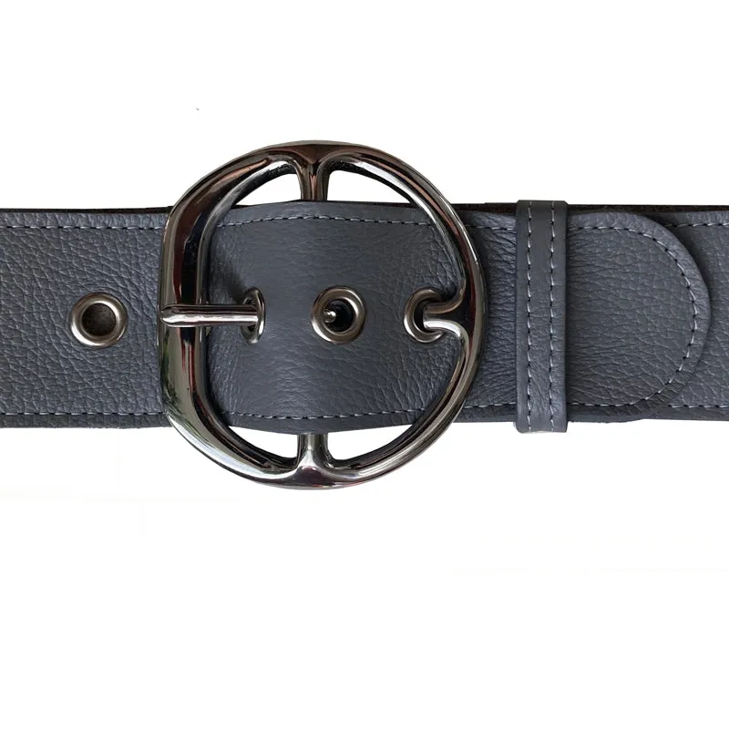Chunky Waist Belt with EYELETS - Grey