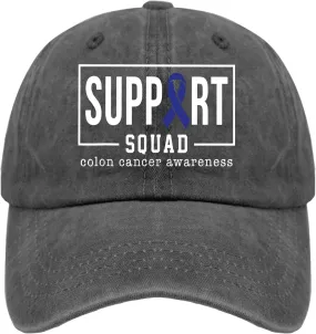 Colon Cancer Awareness Supporters Colorectal Cancer Mens Baseball Cap Low Profile Caps for Womens Pickleballb Hat Trendy
