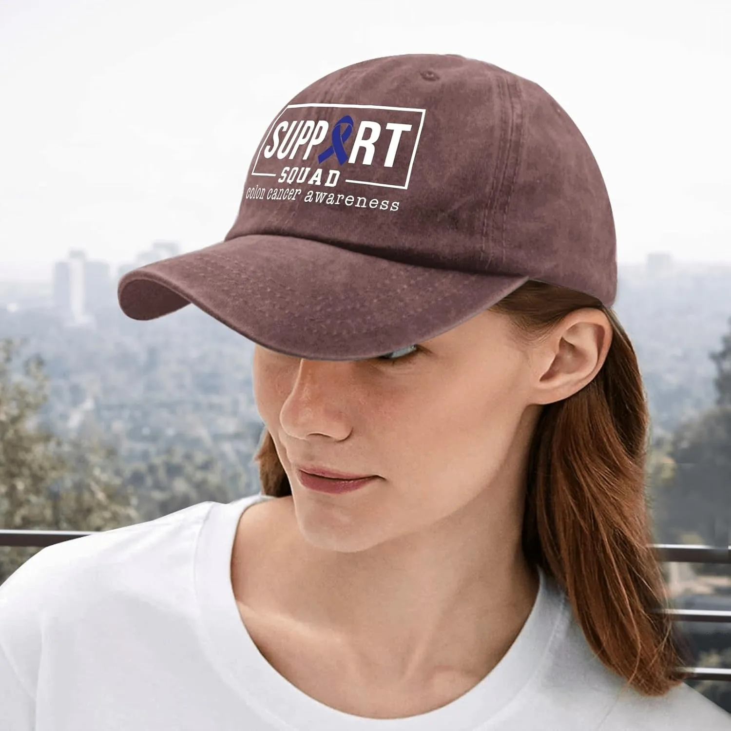 Colon Cancer Awareness Supporters Colorectal Cancer Mens Baseball Cap Low Profile Caps for Womens Pickleballb Hat Trendy