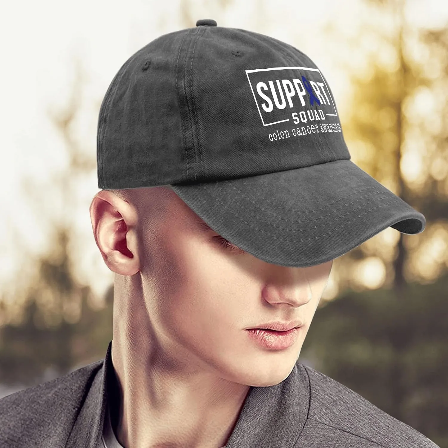 Colon Cancer Awareness Supporters Colorectal Cancer Mens Baseball Cap Low Profile Caps for Womens Pickleballb Hat Trendy