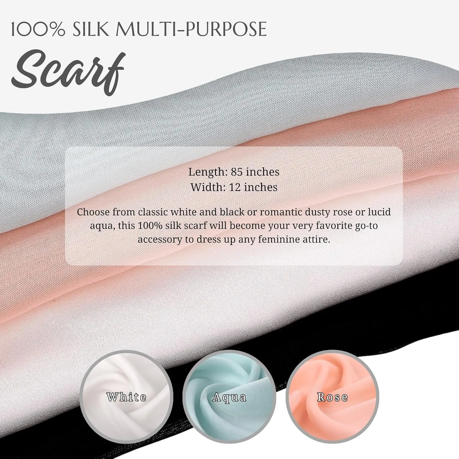 Color Me MIU Bundle 3 in 1 Premium Holiday Straw Hat with 3 Chiffon Silk Scarves - Fully Adjustable Womens Beach hat