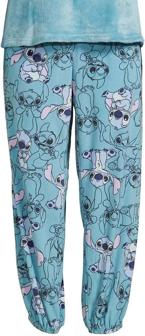 Disney Pajamas Women's Stitch Experiment 626 Soft Cozy Pajama Sleepwear 3-Piece Set