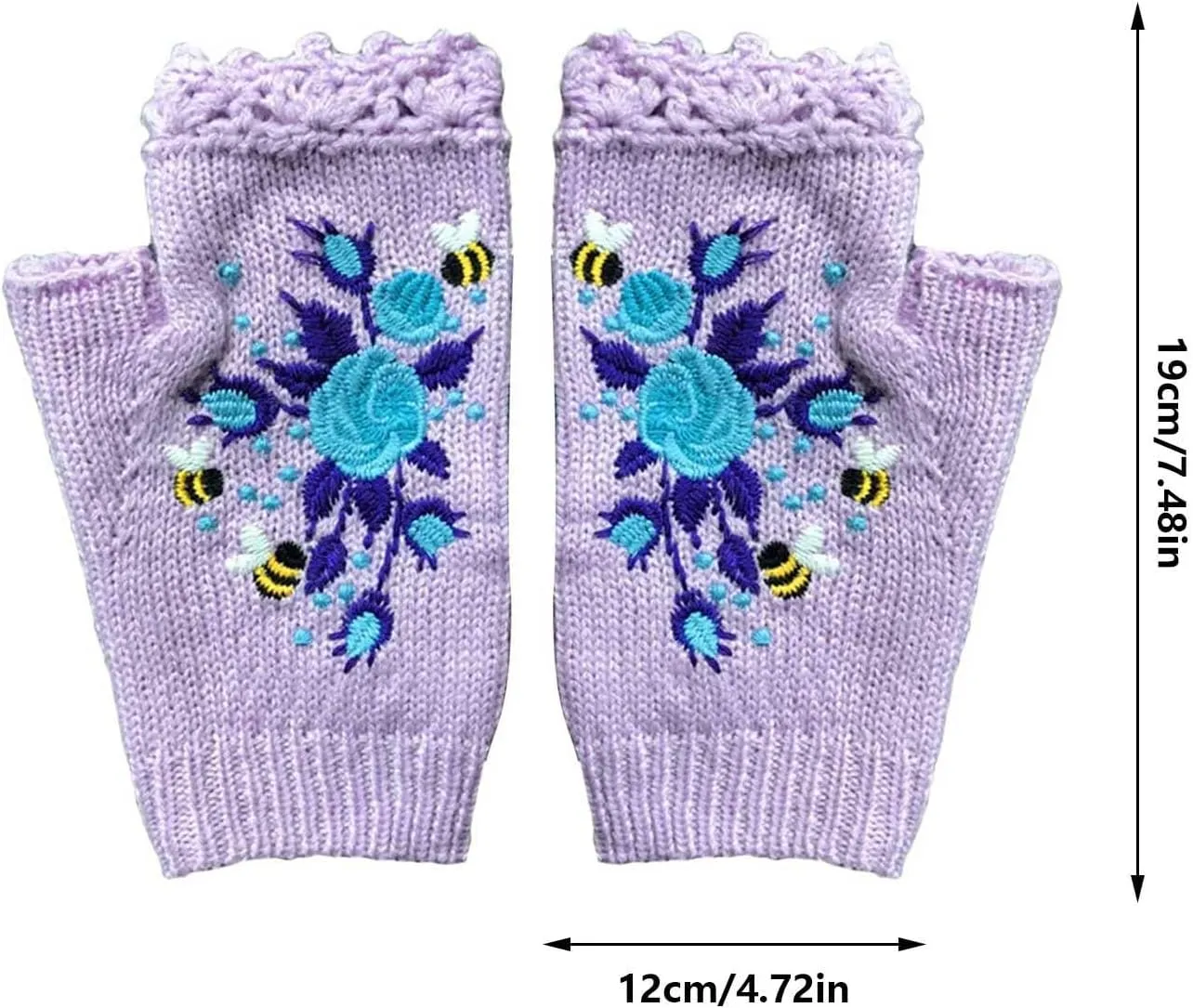FUDERU Women's Winter Touchscreen Gloves Warm Knit Gloves with Touchscreen Fingers Elastic Cuff Thermal Gloves