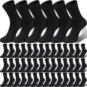 JaGely 36 Pairs Crew Socks Bulk for Women Cotton Breathable Antislip Wicking Soft Sublimation Socks for Men Women Hiking
