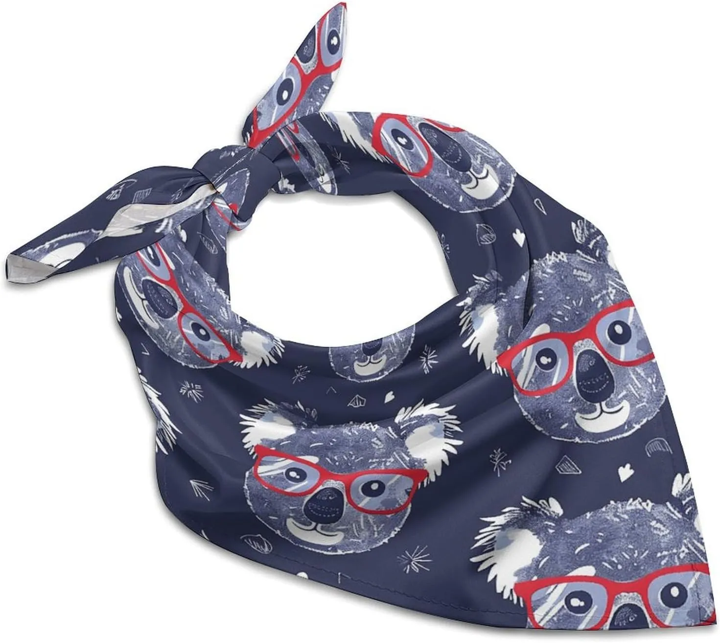 Koala Art Style Silk Scarf Fashion Satin Head Scarf Lightweight Head Scarves for Neck Silk Scarves for Women Men Boho Hair Wrap Sleeping Kerchief Bandanas Pocket Square 18" X 18"