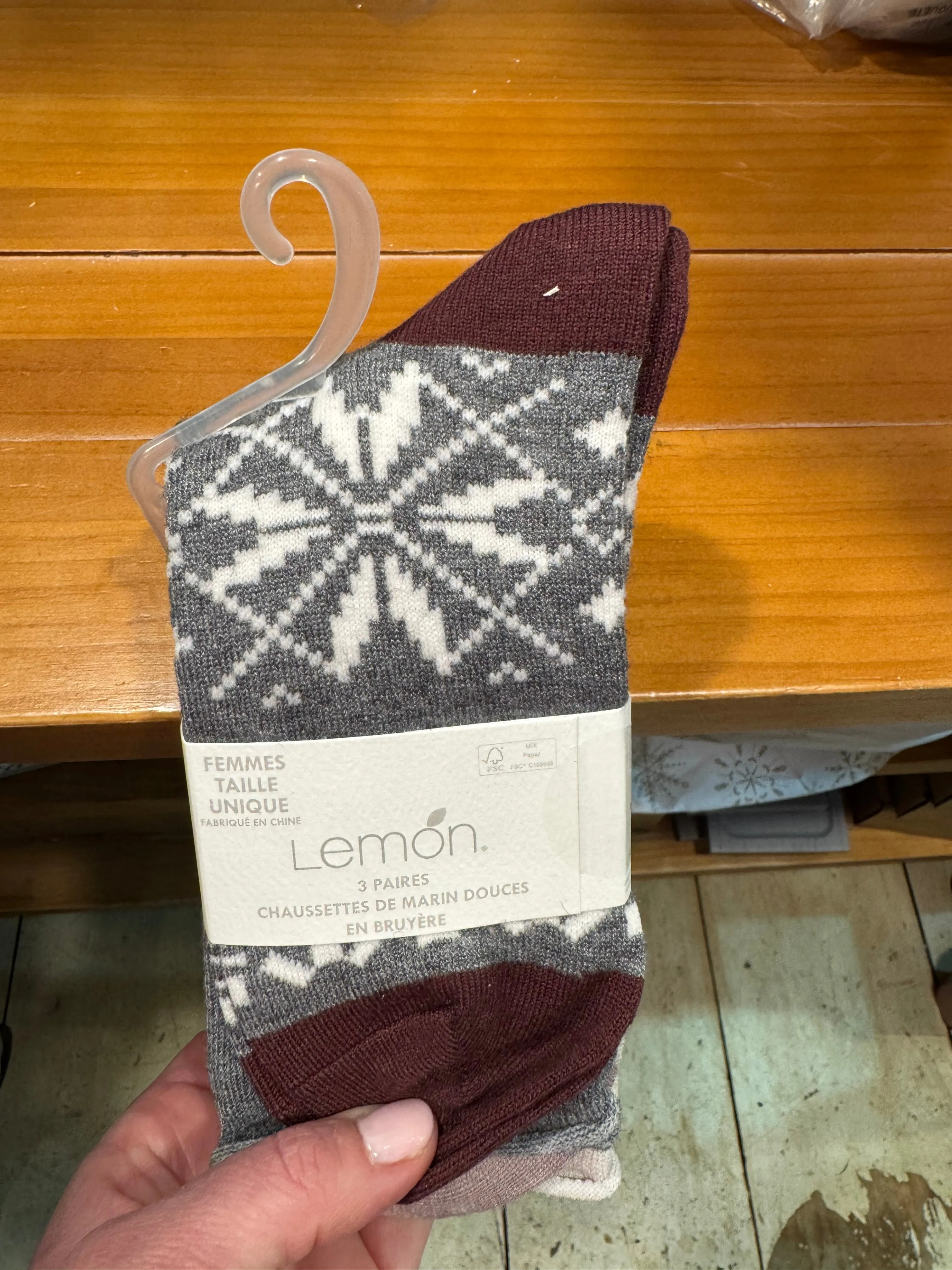 LEMON 3Pk HEATHER SOFT NON TERRY CREW SOCK