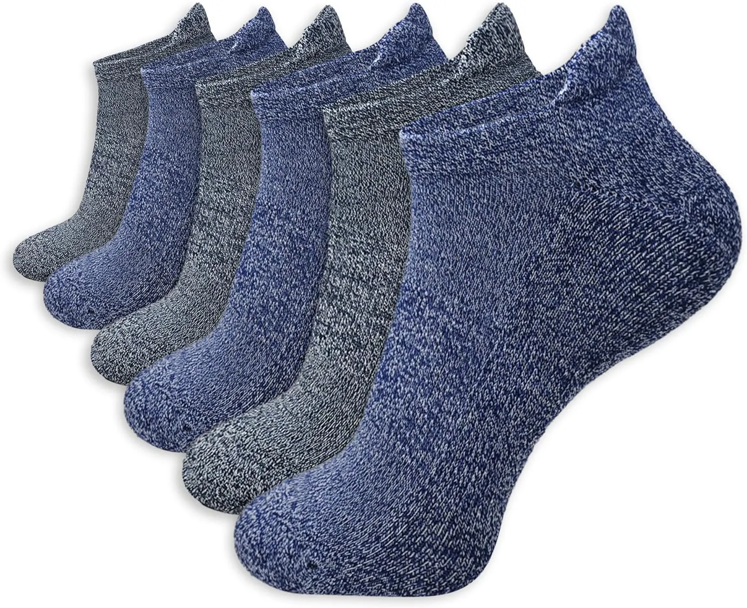  MD Ankle Socks for Women & Men, Viscose for Bamboo Running Athletic Socks with Sports Tab, Soft Cushion, 6 Pack