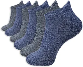  MD Ankle Socks for Women & Men, Viscose for Bamboo Running Athletic Socks with Sports Tab, Soft Cushion, 6 Pack