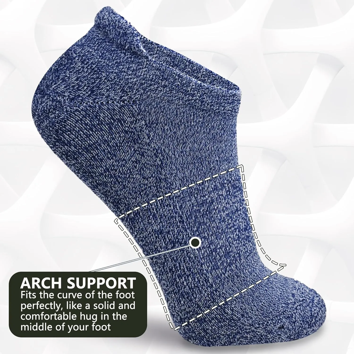  MD Ankle Socks for Women & Men, Viscose for Bamboo Running Athletic Socks with Sports Tab, Soft Cushion, 6 Pack