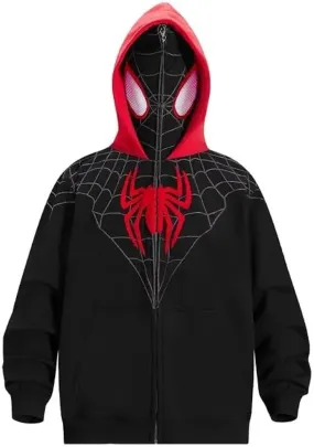 Men’s Spider Hoodies Unisex Oversize Goth Jacket Y2K Punk Streetwear Zip Up Hoodie Spider caps