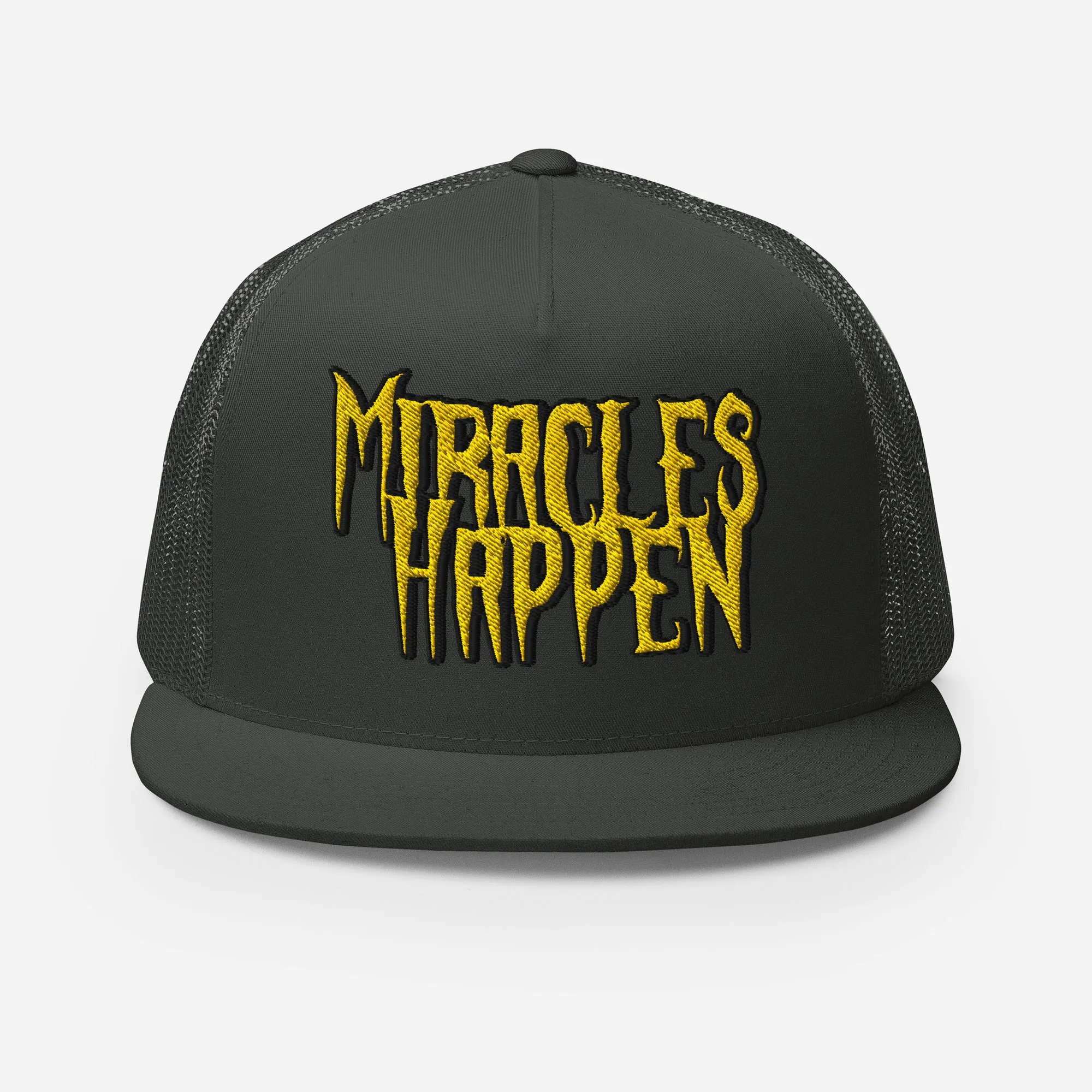 Miracles Happen Edgy Faith Trucker Cap