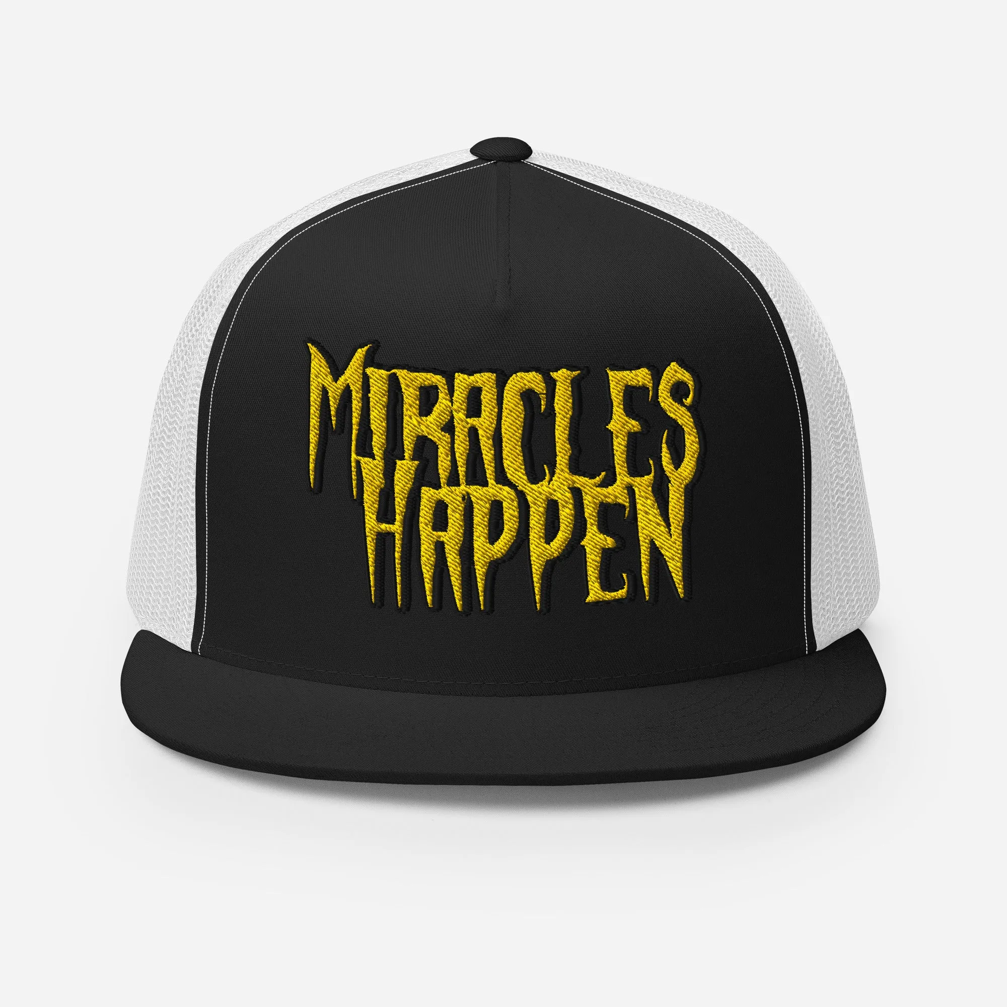 Miracles Happen Edgy Faith Trucker Cap