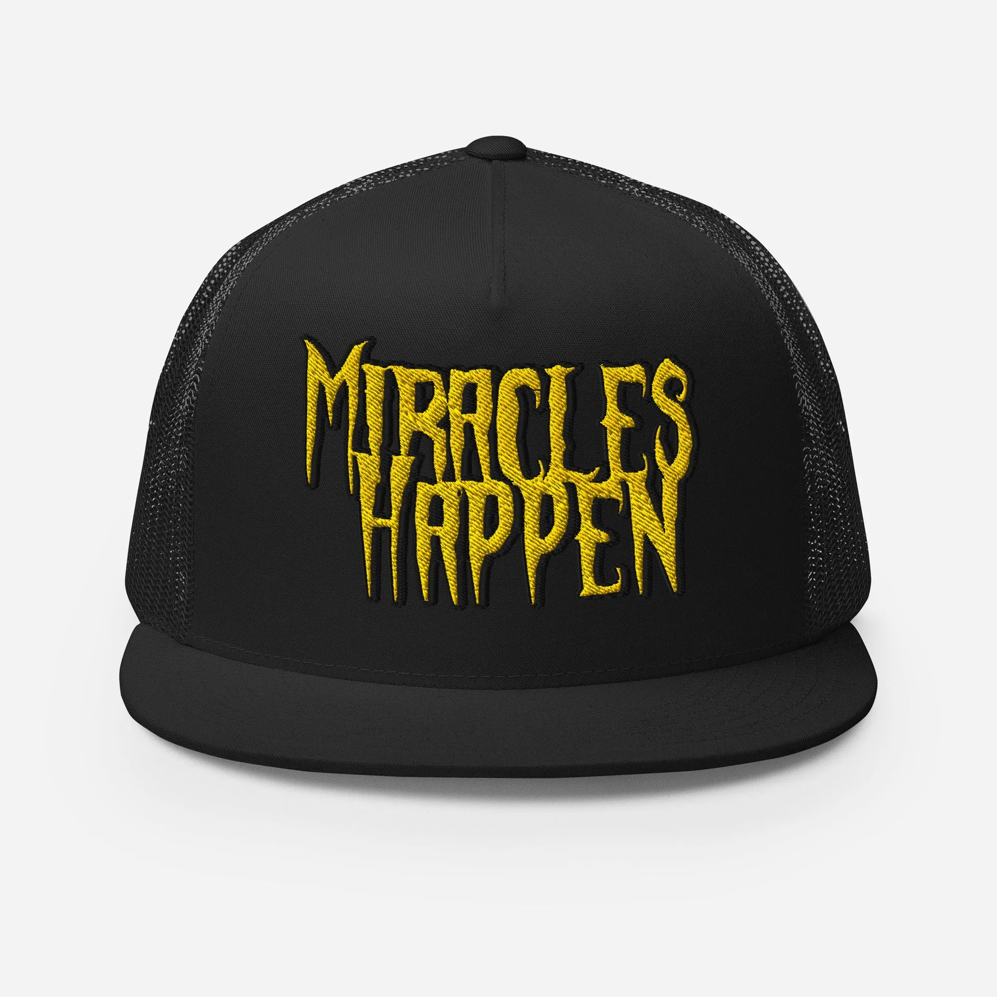 Miracles Happen Edgy Faith Trucker Cap