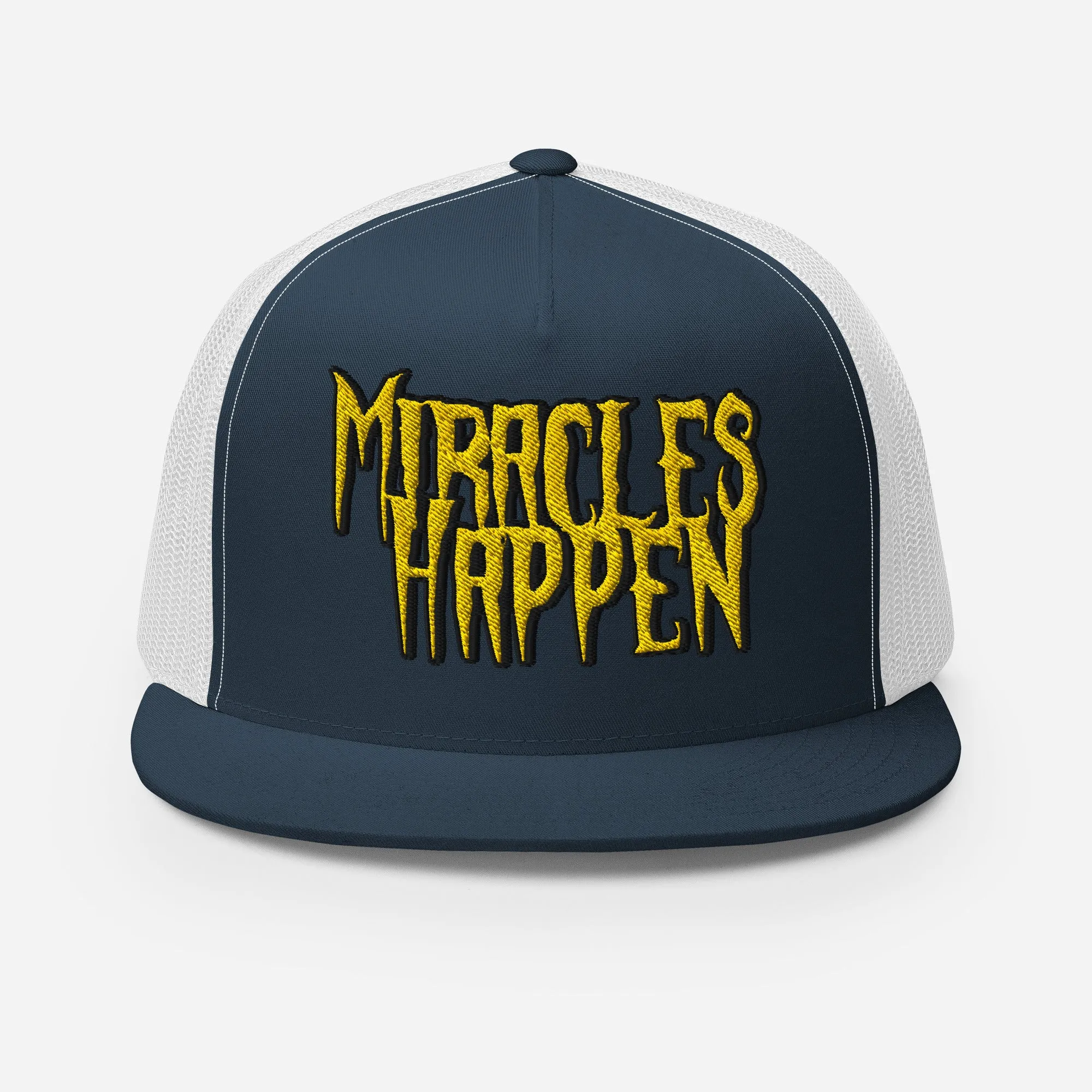 Miracles Happen Edgy Faith Trucker Cap