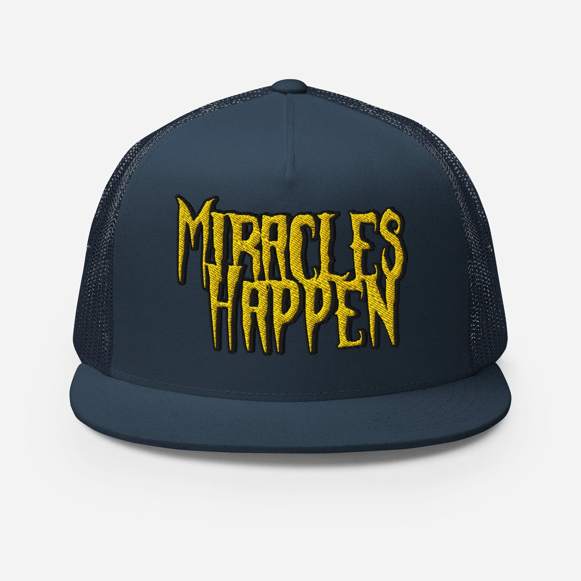 Miracles Happen Edgy Faith Trucker Cap