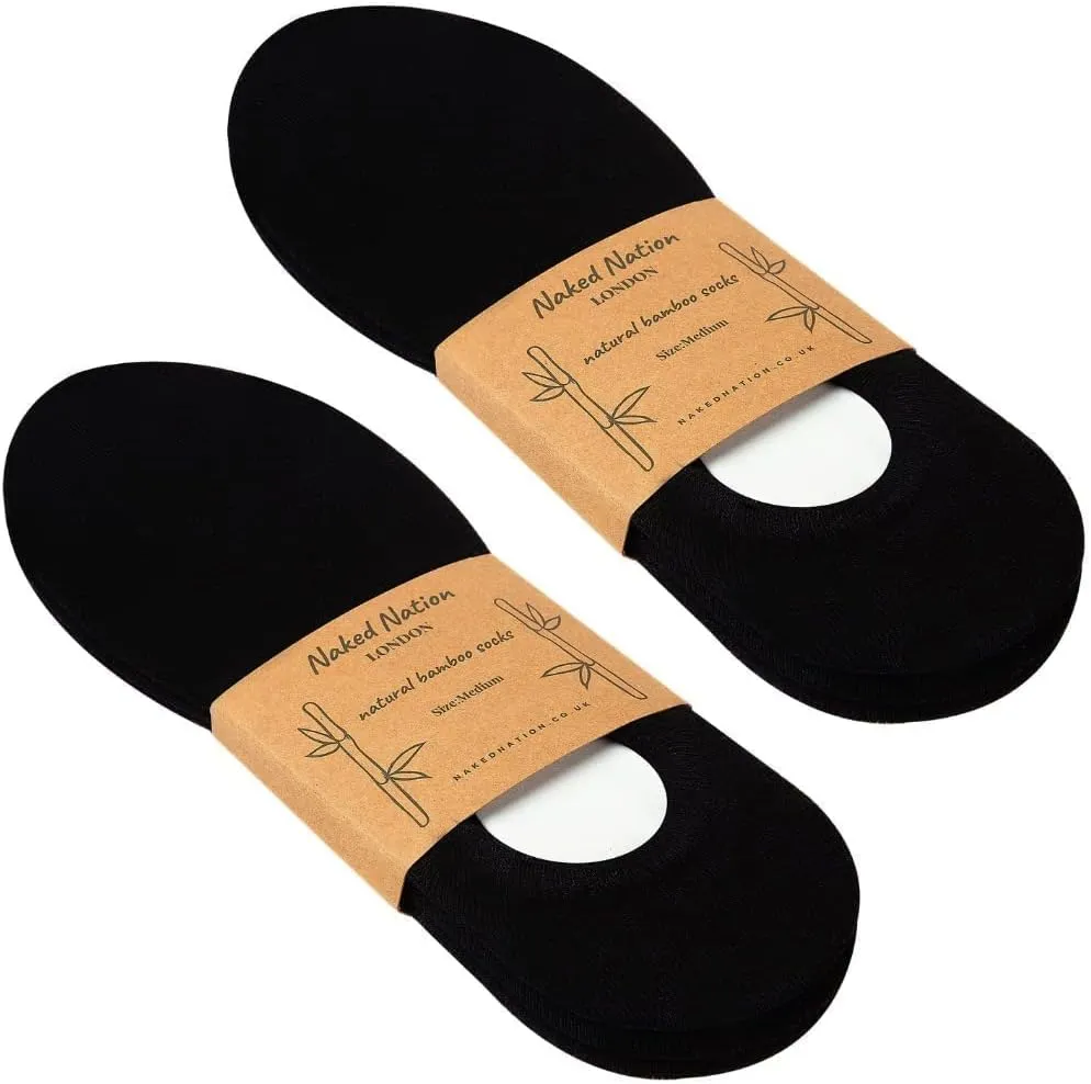 No Show Bamboo Socks - 6 Pairs, Luxury Non-Slip, Super Soft & Breathable Trainer Socks for Men & Women