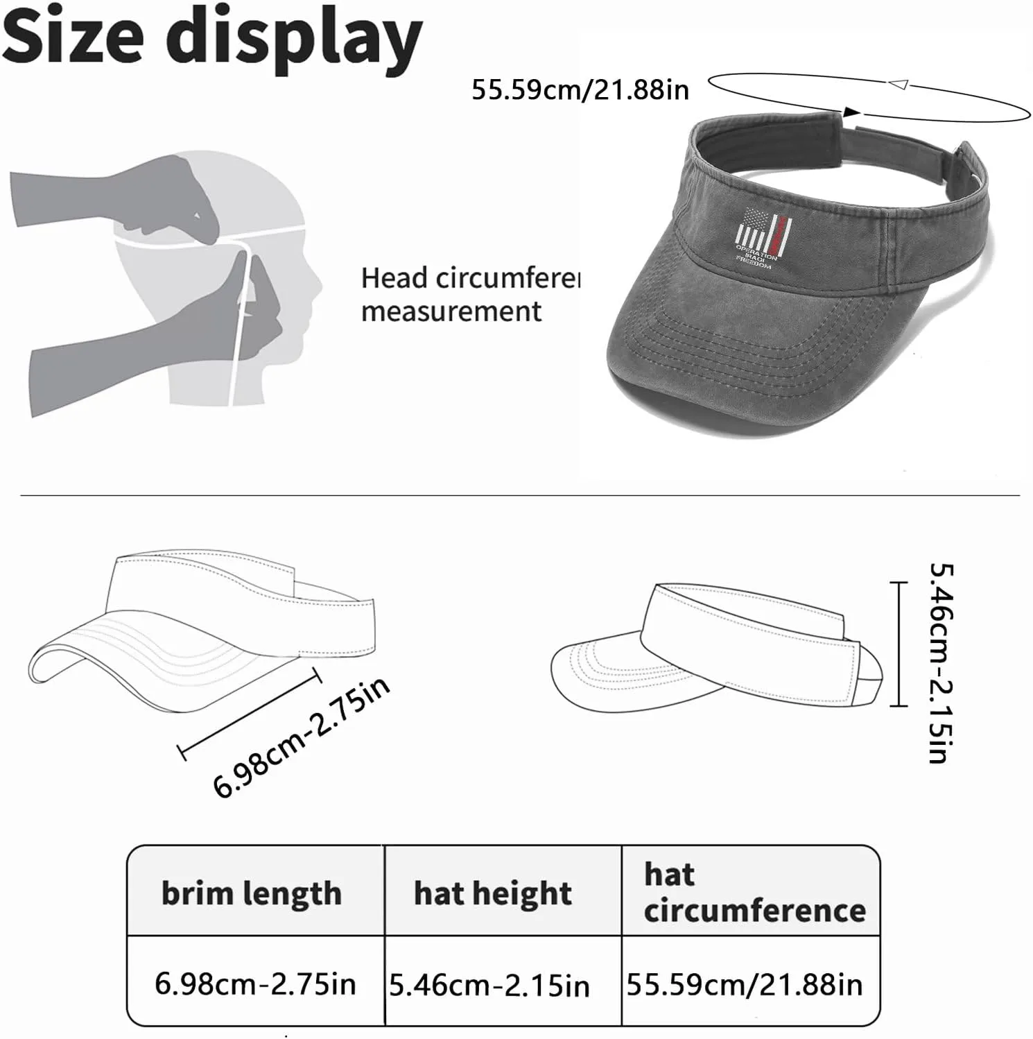 Operations Iraqi Freedom Visor Hats for Women Caps Visor Hat for Adult Running Cap Trendy Funny Visor Hats