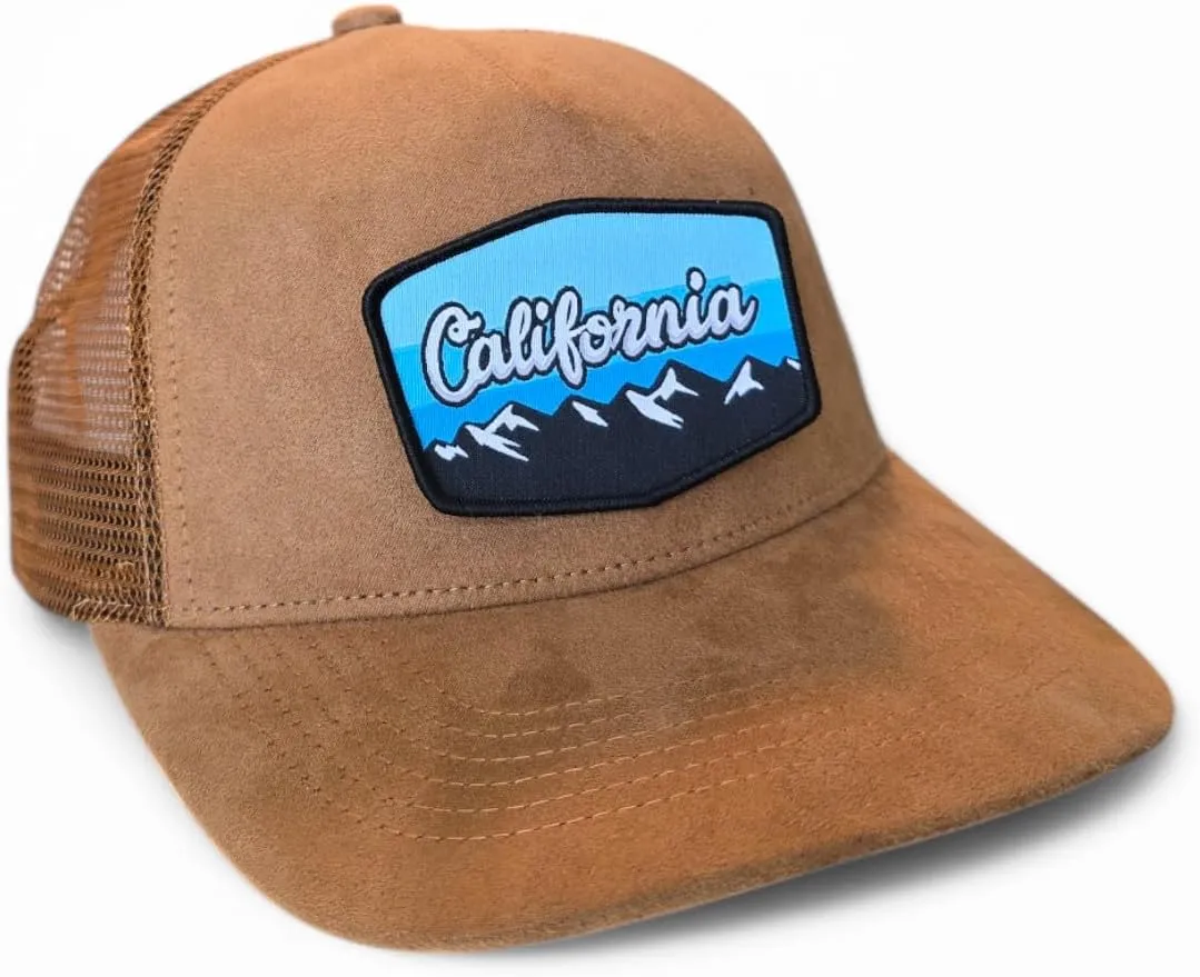 PNW Apparel Suede Snapback Hat - Mens and Womens Baseball Hat 5 Panel Trucker Hat - Perfect for Outdoor Adventures