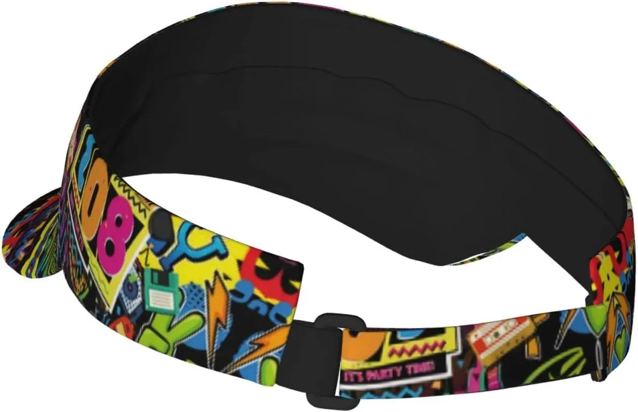 Retro 80s 90s Men's Women's Visor Hats Sports Sun Protection Cap Hats Visor Hat