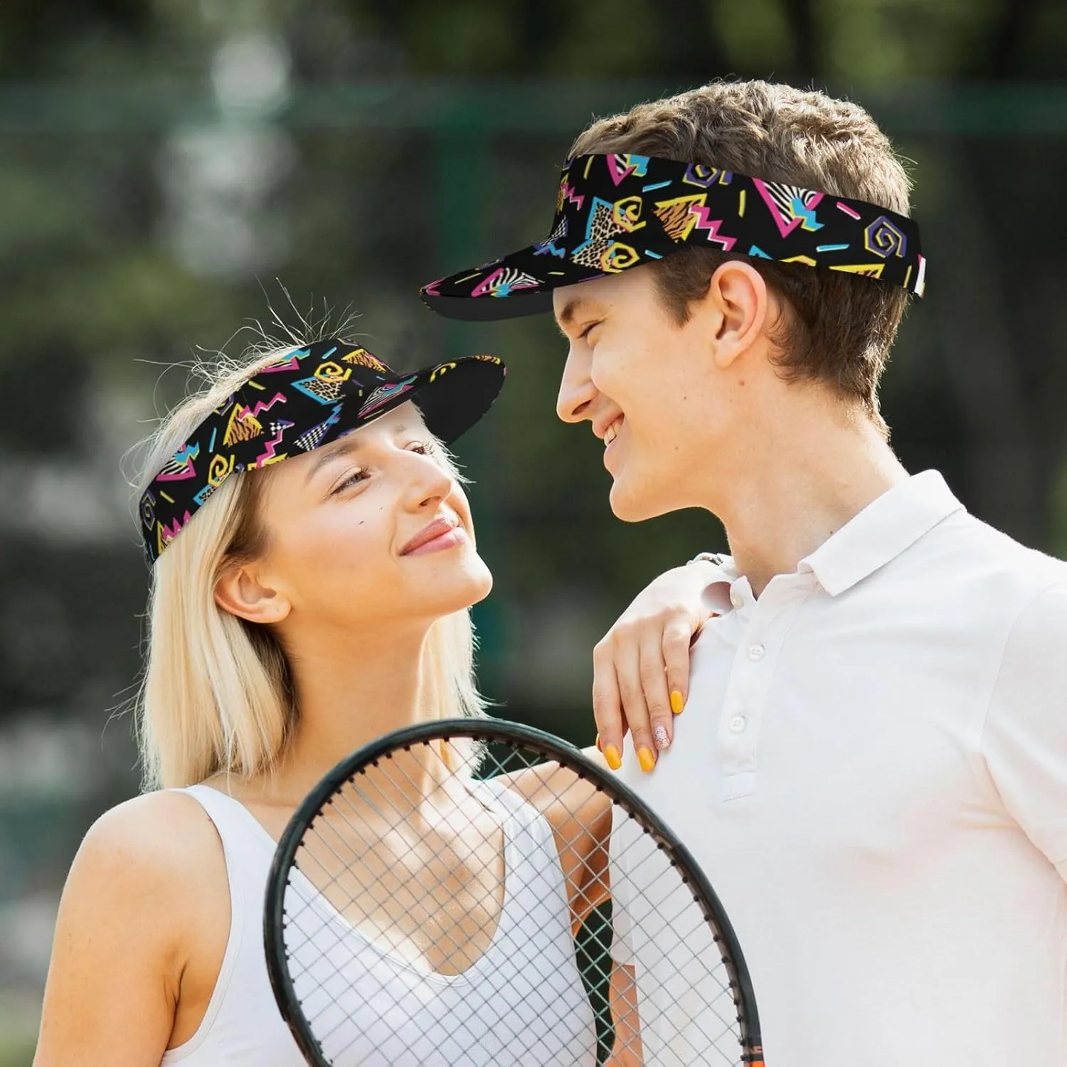Retro 80s 90s Men's Women's Visor Hats Sports Sun Protection Cap Hats Visor Hat
