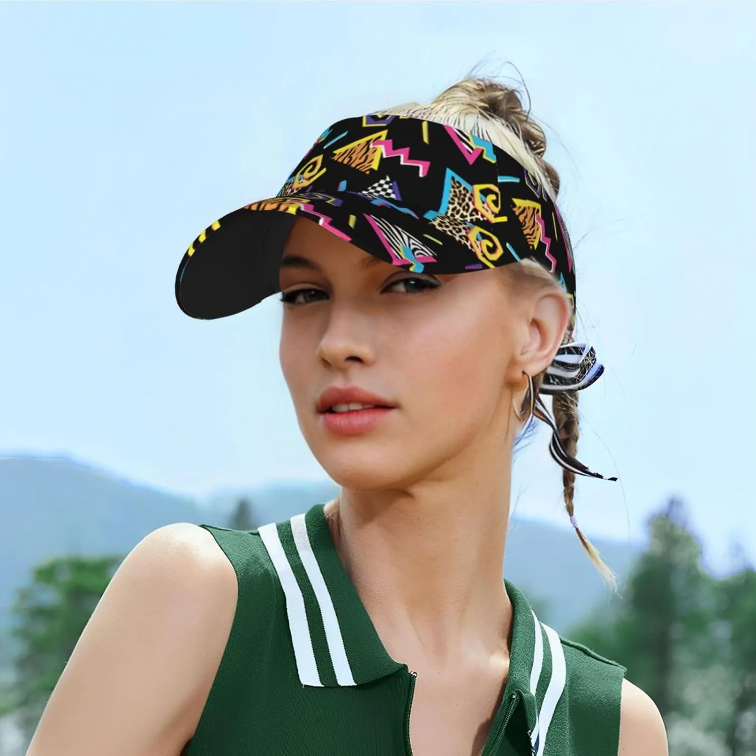 Retro 80s 90s Men's Women's Visor Hats Sports Sun Protection Cap Hats Visor Hat