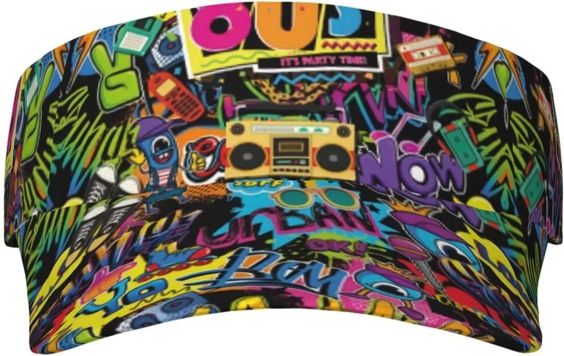 Retro 80s 90s Men's Women's Visor Hats Sports Sun Protection Cap Hats Visor Hat