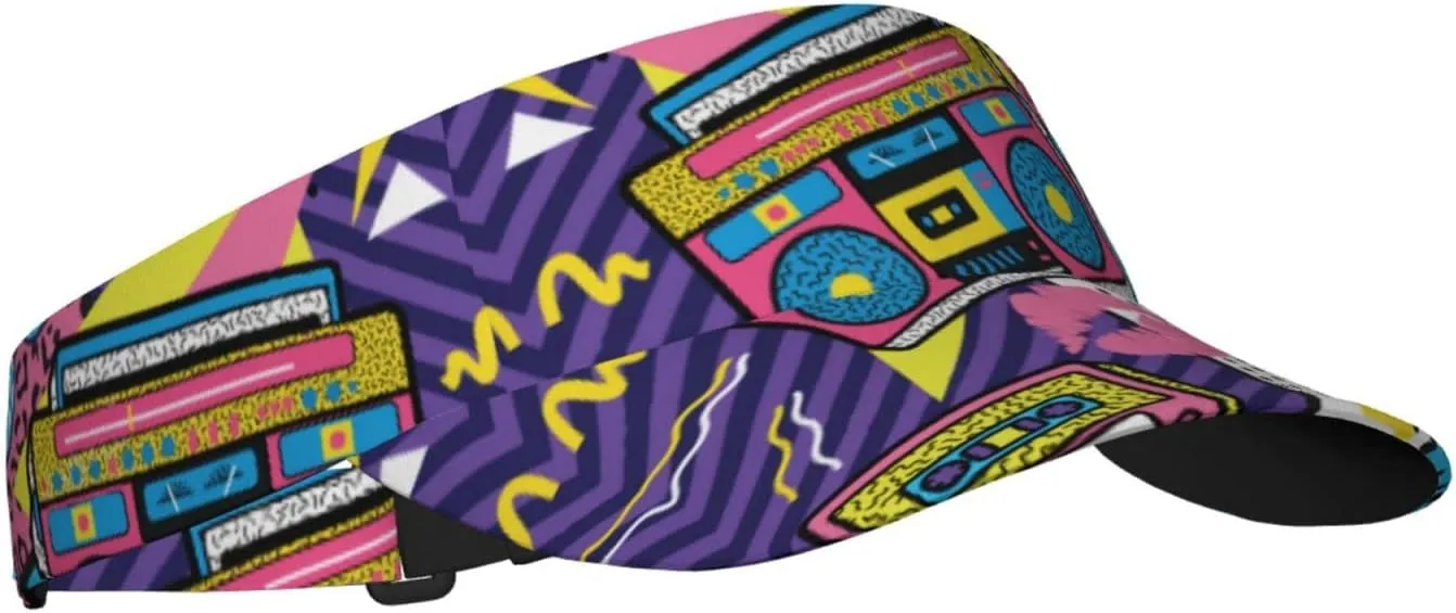 Retro 80s 90s Men's Women's Visor Hats Sports Sun Protection Cap Hats Visor Hat
