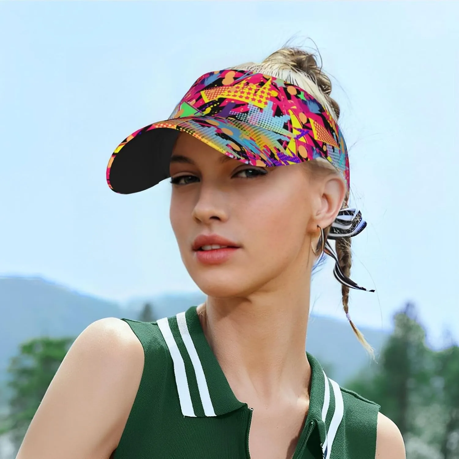 Retro 80s 90s Men's Women's Visor Hats Sports Sun Protection Cap Hats Visor Hat