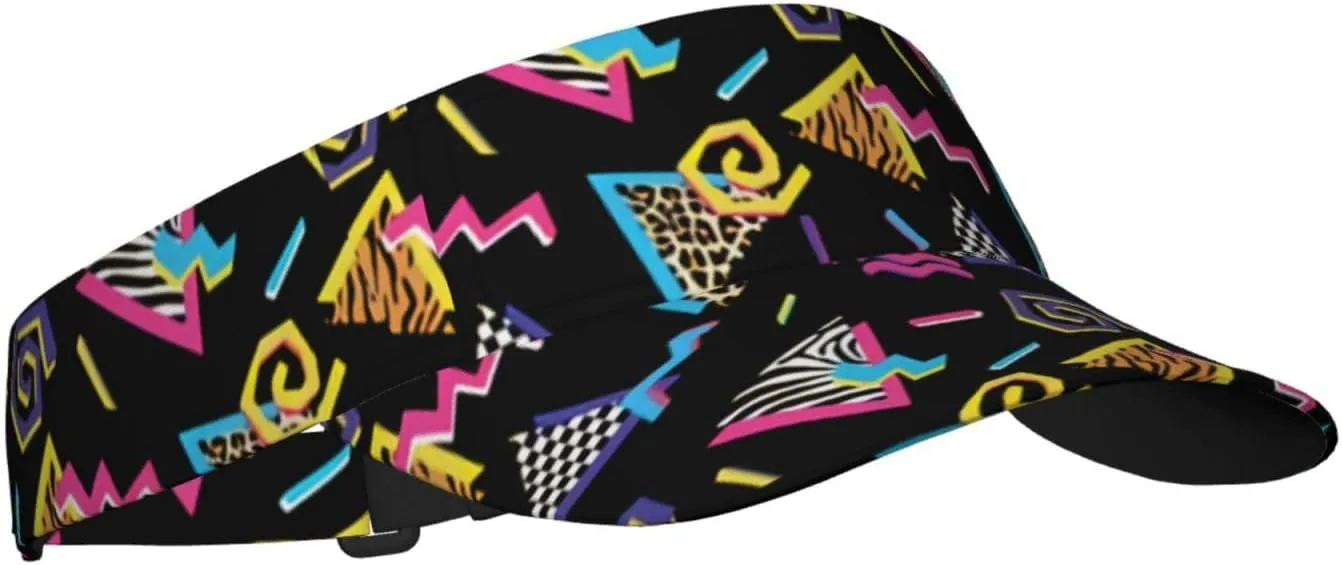 Retro 80s 90s Men's Women's Visor Hats Sports Sun Protection Cap Hats Visor Hat