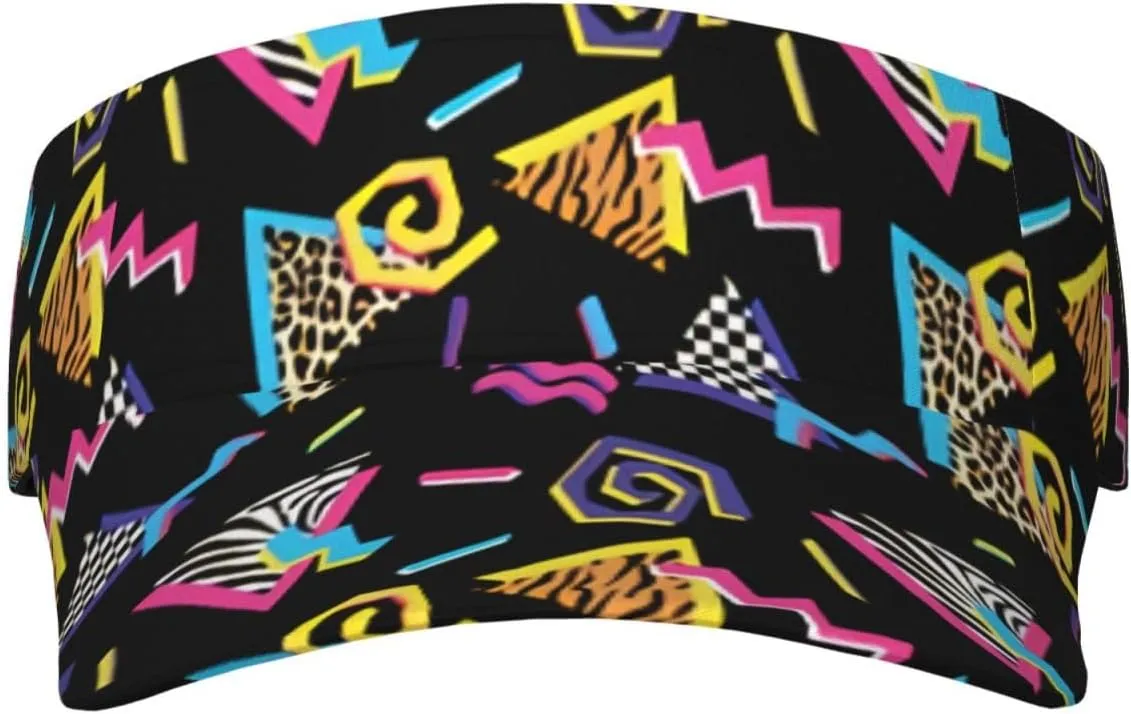 Retro 80s 90s Men's Women's Visor Hats Sports Sun Protection Cap Hats Visor Hat