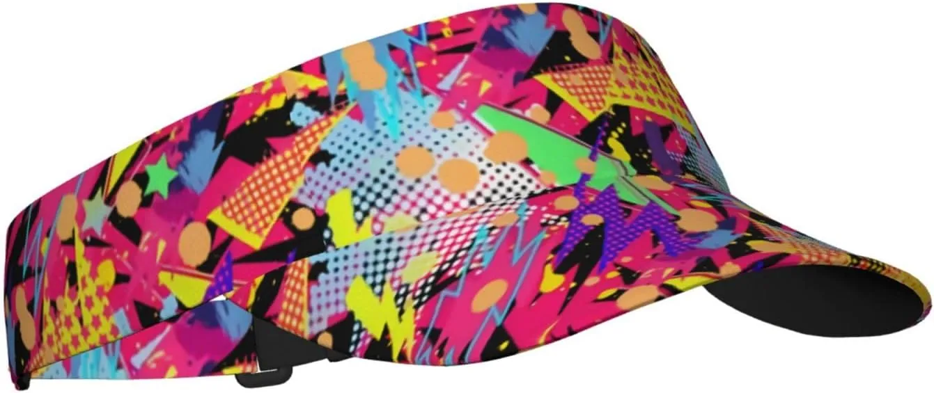 Retro 80s 90s Men's Women's Visor Hats Sports Sun Protection Cap Hats Visor Hat