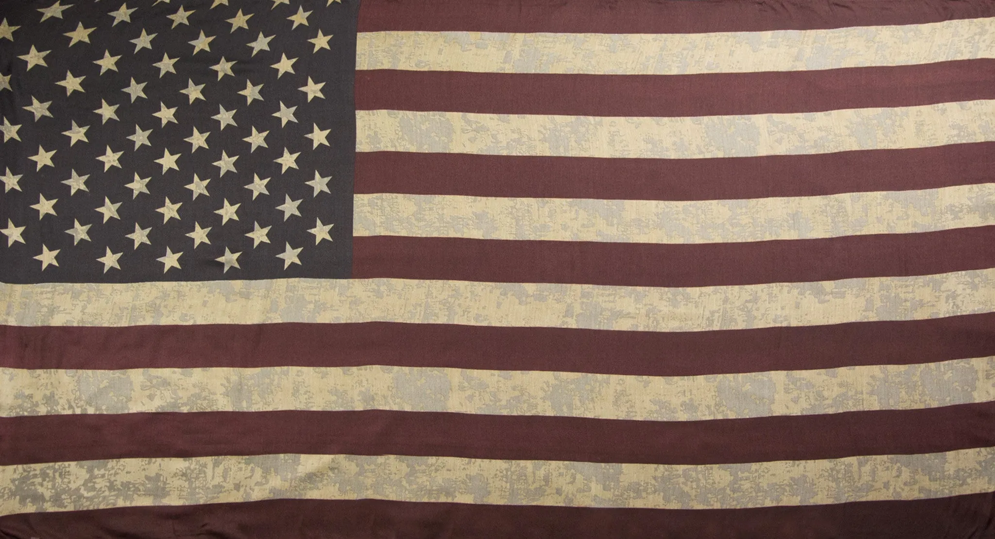 SAB02 - United States Flag Pattern Oblong Scarf - Vintage