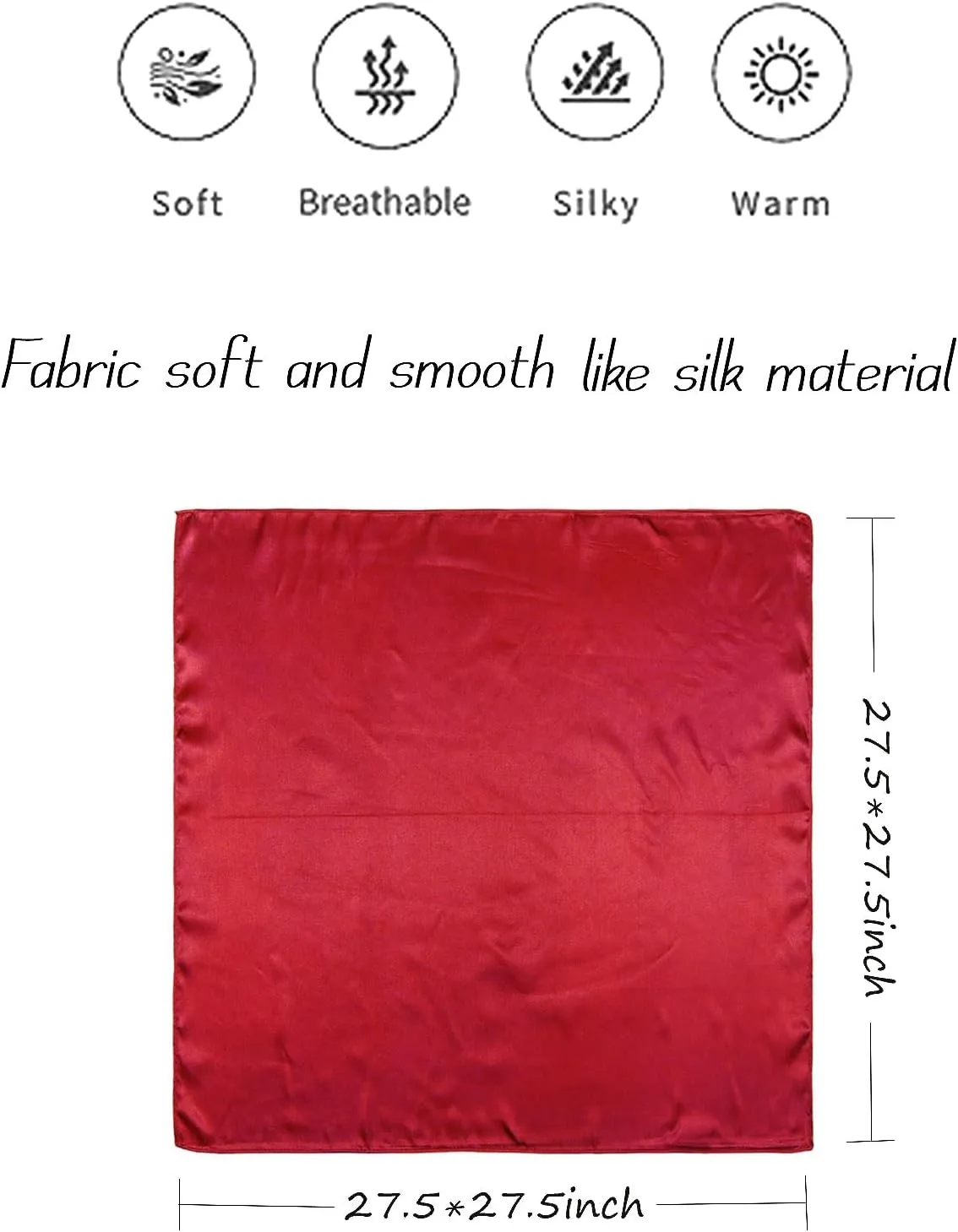 Scarf Satin Square Neck Head Scarf for Women solid color square scarf handkerchief purse scarf headband