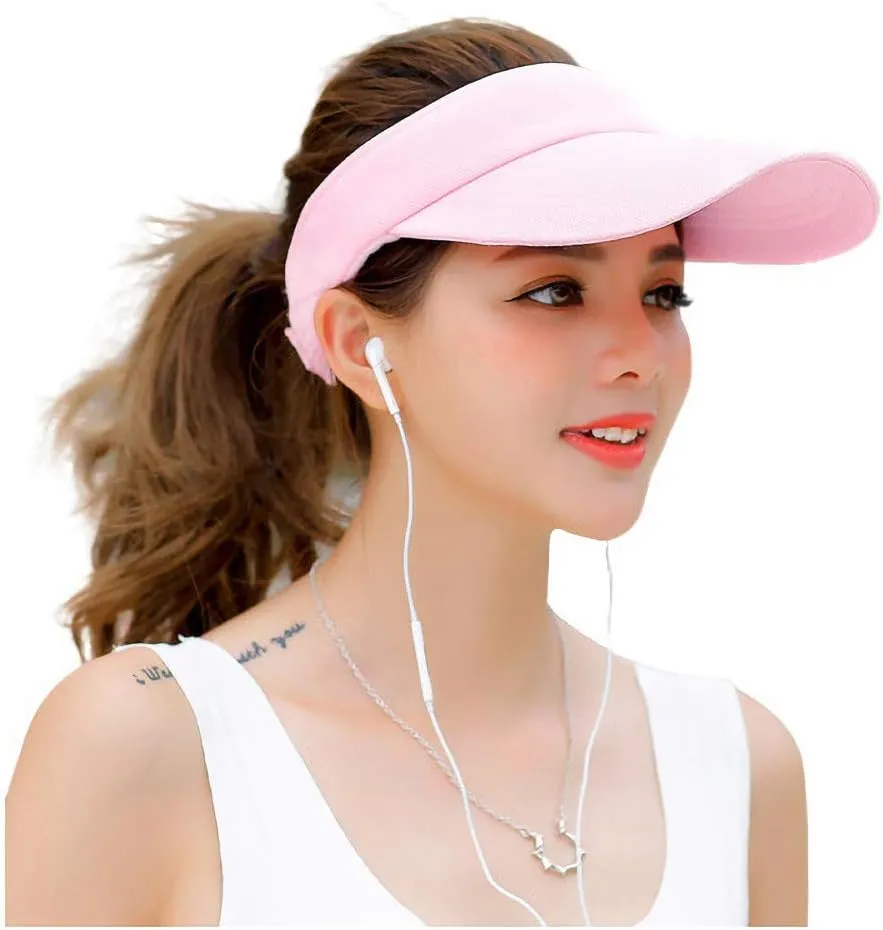Sports Visor Sun Hats Unisex Men Women Summer Visor Baseball Cap with Thicker Sweatband