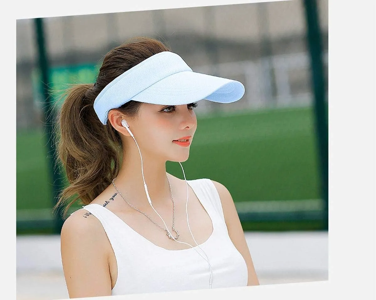 Sports Visor Sun Hats Unisex Men Women Summer Visor Baseball Cap with Thicker Sweatband