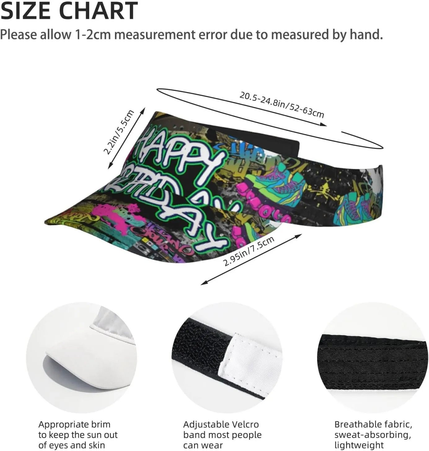 Today is My Birthday Print Sun Visor Hats for Women Men Wide Brim Visors Foldable Beach Birthday Girl Summer Beach Hat