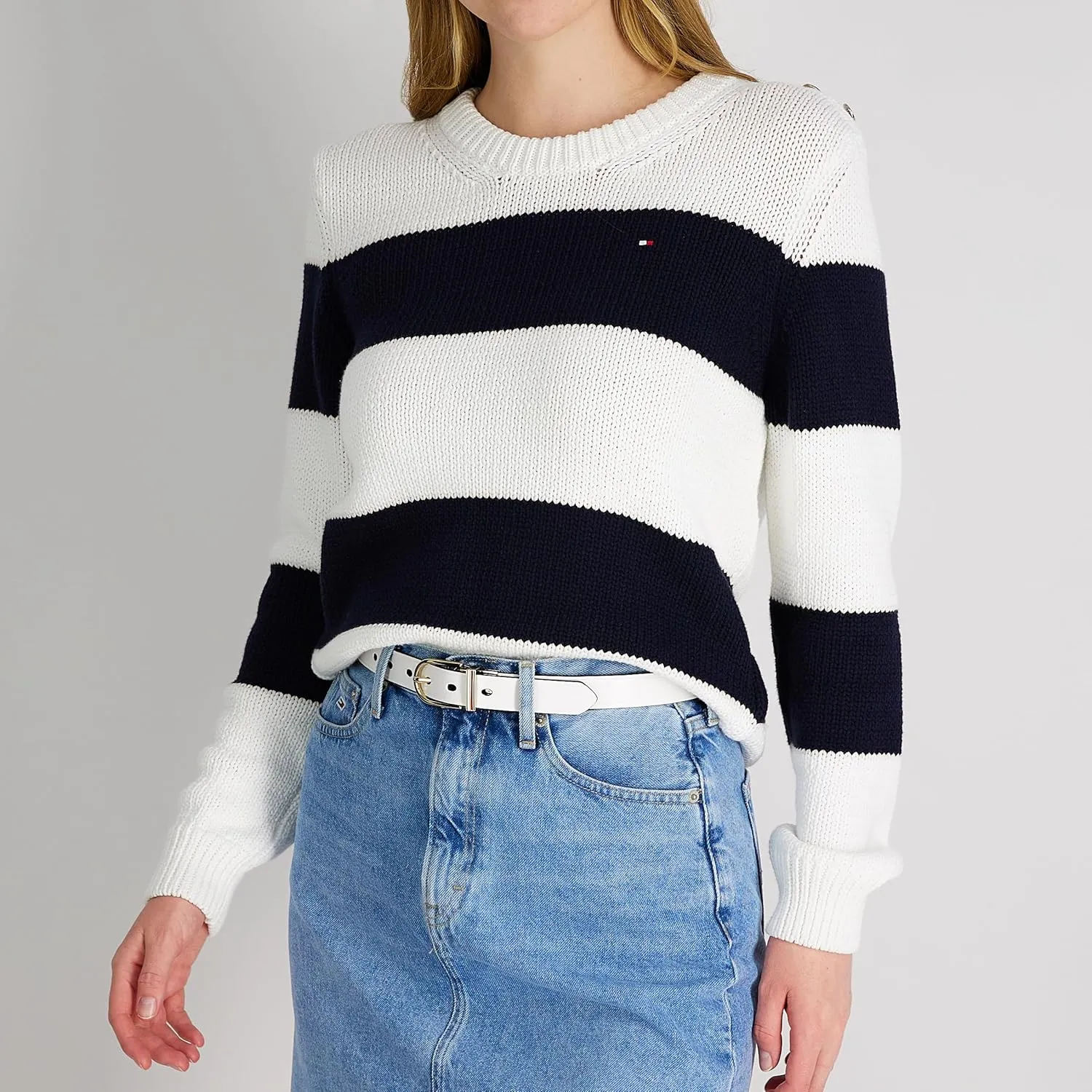 Tommy Hilfiger Women's Two-in-one Reversible Slim Width Casual Leather Belt for Jeans, Trousers and Dresses